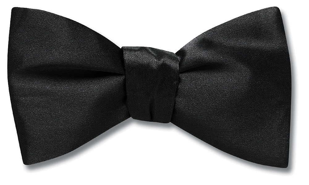 Black CharmeuseCrepe Jewel Toned bow tie