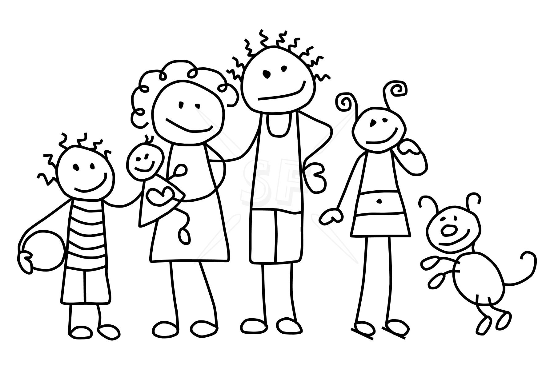Family Member Mix-n-Match Stick Figures Clip Art | Stick Figures ...
