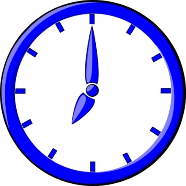 analog clock in blue edge Vector | Free Download