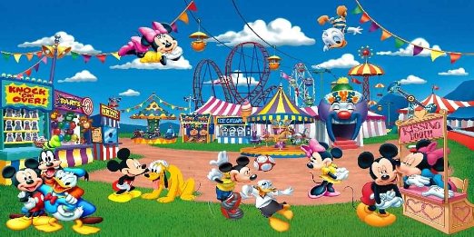Amazon.com : Cartoon Theme Park 20' x 10' CP Backdrop Computer ...