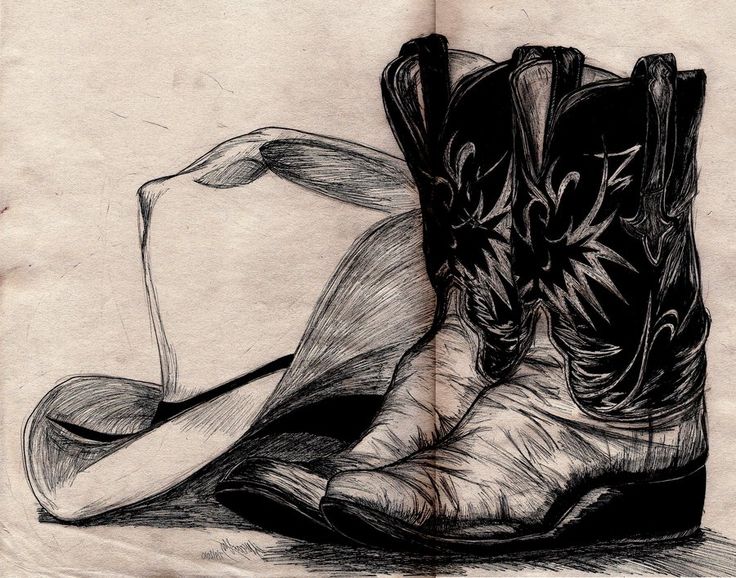 drawings of cowboy boots | Cowboy hat and boots by ~PocketDreams ...