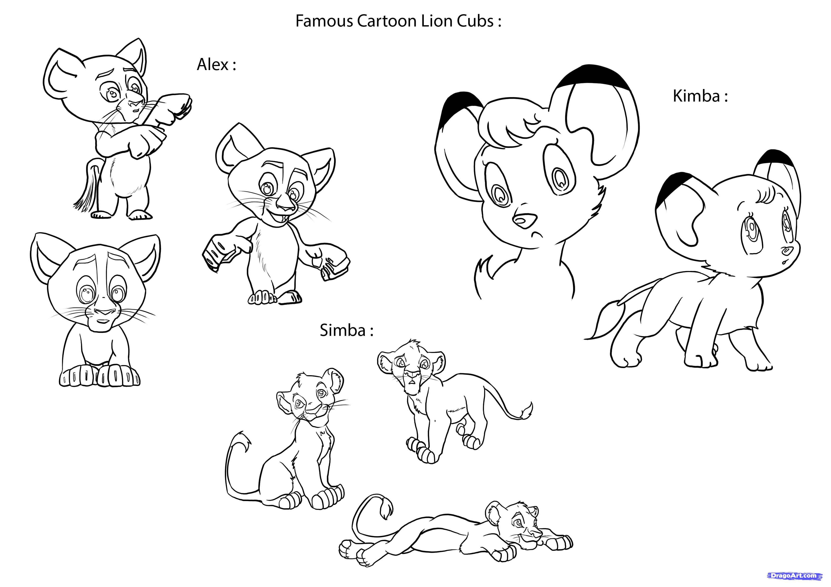 Draw Lion Cubs, Step by Step, Drawing Sheets, Added by NeekoNoir ...