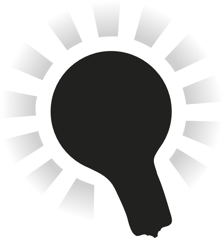 Clipart - Lightbulb black with halo