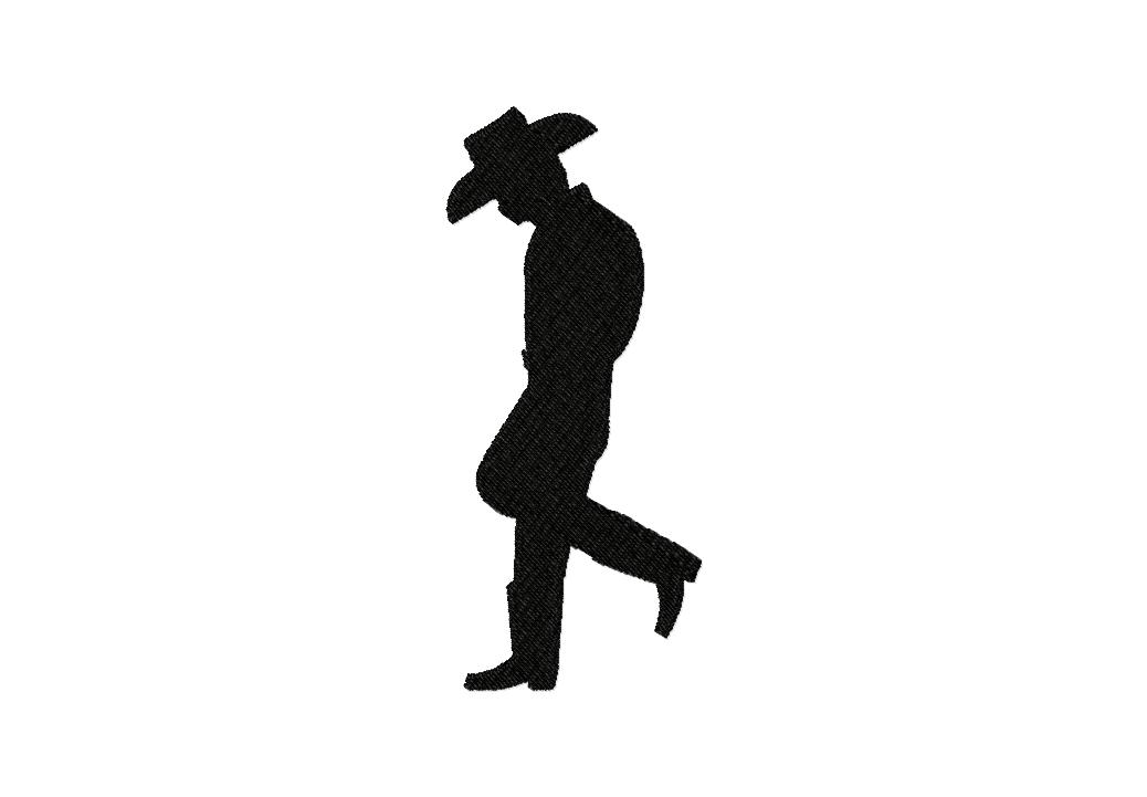 Free Cowboy Stance Silhouette Machine Embroidery Design | Daily ...