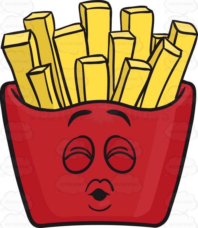 Sealed With A Kiss Red Pack Of French Fries Emoji | Stock Cartoon ...