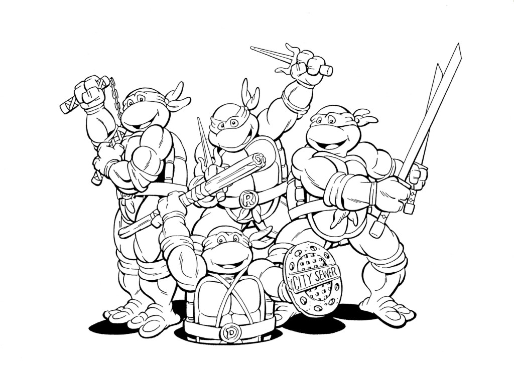 Teenage Mutant Ninja Turtles And Their Favorite Weapon Coloring ...