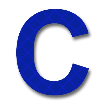 AfterGlow - Retroreflective 2 inch Letter "C" - Blue - Package of 10