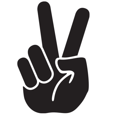 Peace Finger Sign Decal - Hippie Stickers