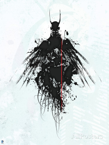 Batman: Black Lined Outline of Batman with Wings and White ...