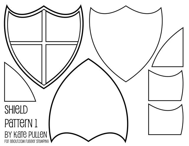 Five Free Shield Templates for Cards and Scrapbook Pages