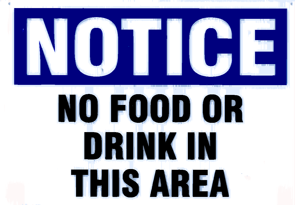 No Food Or Drink In This Area Original 20 3 X 30 5 Cm - ClipArt ...