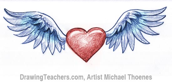 how-to-draw-a-heart-with-wings ...