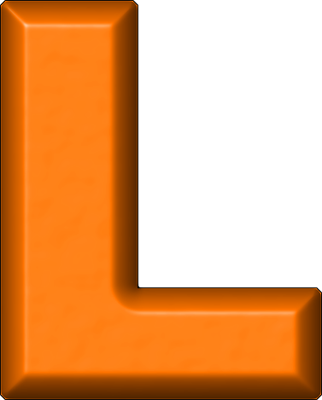 Presentation Alphabets: Orange Refrigerator Magnet L