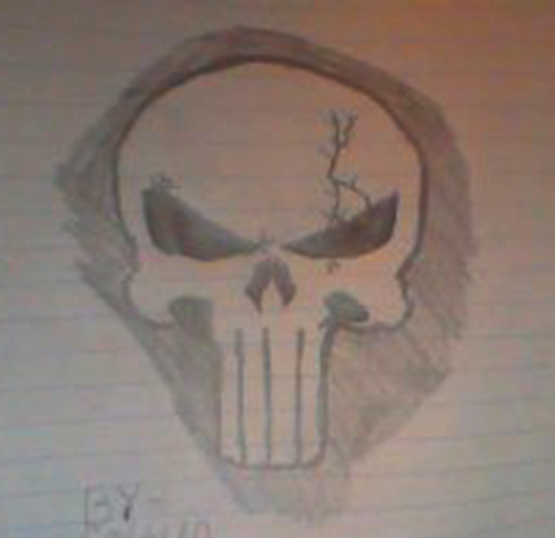 Cool Skull by Caitlin, age 13. kid's creepy skull drawing | Kid ...