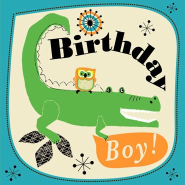 Rosehip Birthday Boy Card - Crocodile - Kudzu eco webshop