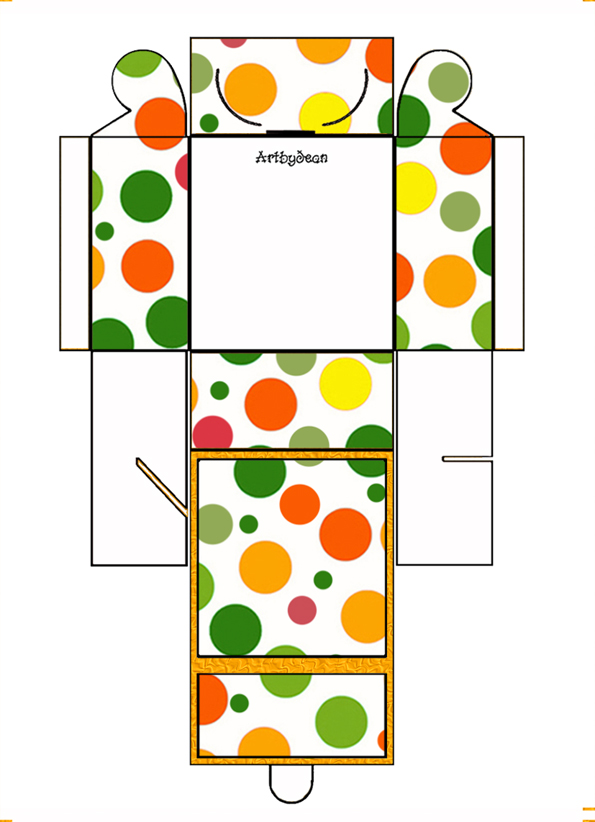 ArtbyJean - Paper Crafts: Printable Gift Boxes - Green, Orange and ...
