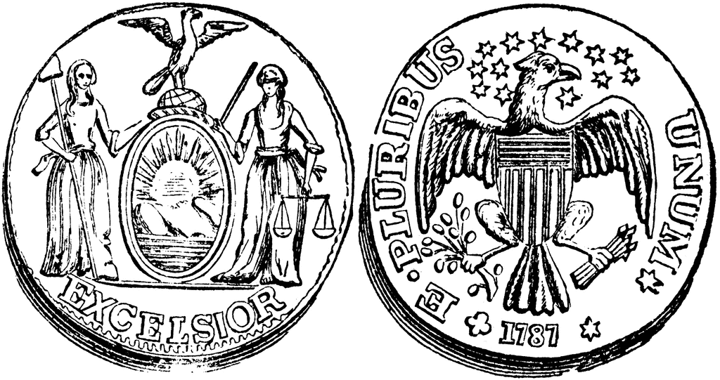 Copper Cent Coin, 1787 | ClipArt ETC