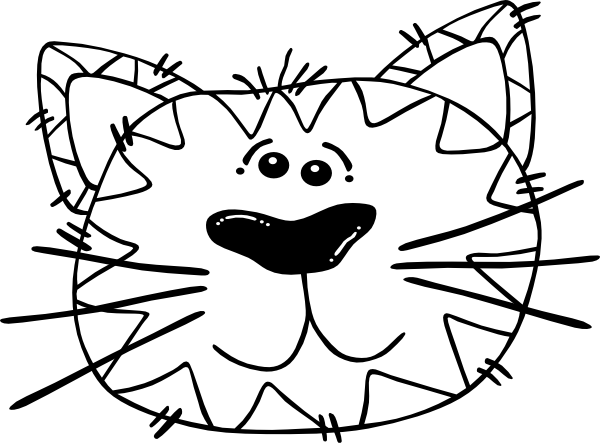 Cartoon Cat Face Outline clip art - vector clip art online ...