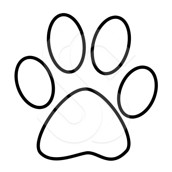 Cat Paw Print (White Outline on Black Version) | ShazamImages ...