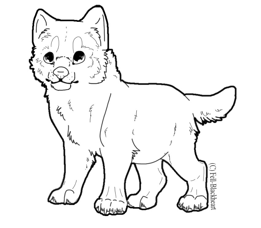 Free PSD Wolf Pup Lineart by ~Fells-Adopts on deviantART