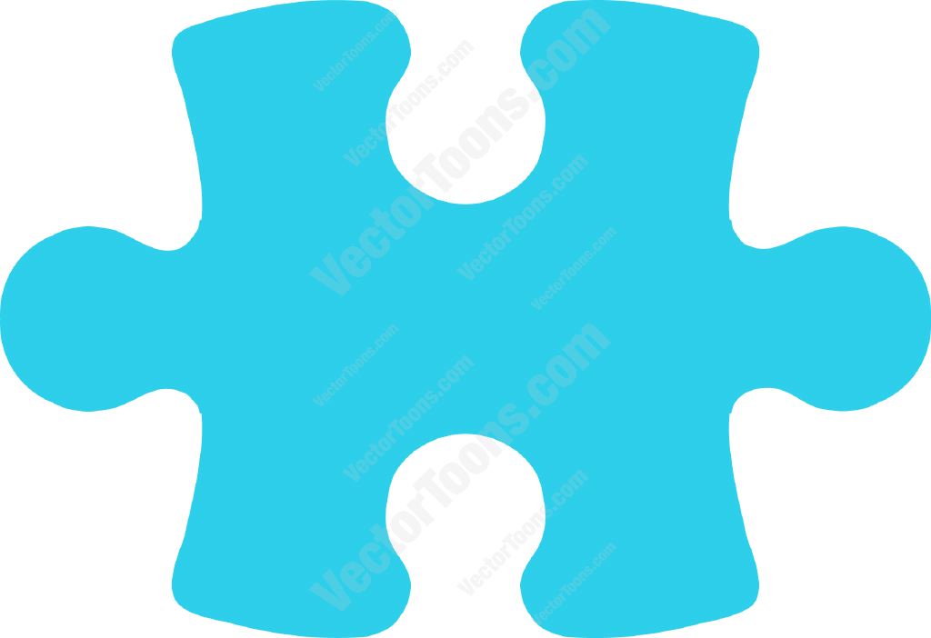 Sky blue puzzle piece | Stock Cartoon Graphics | Vector Toons