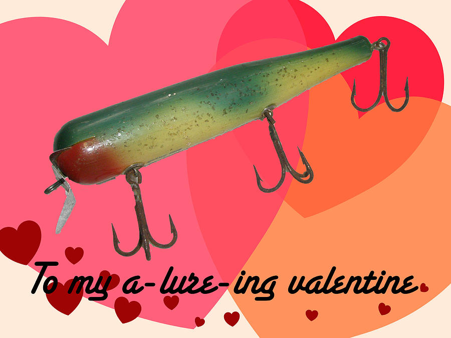 Vintage Fishing Lure Valentine Card by Mother Nature - Vintage ...