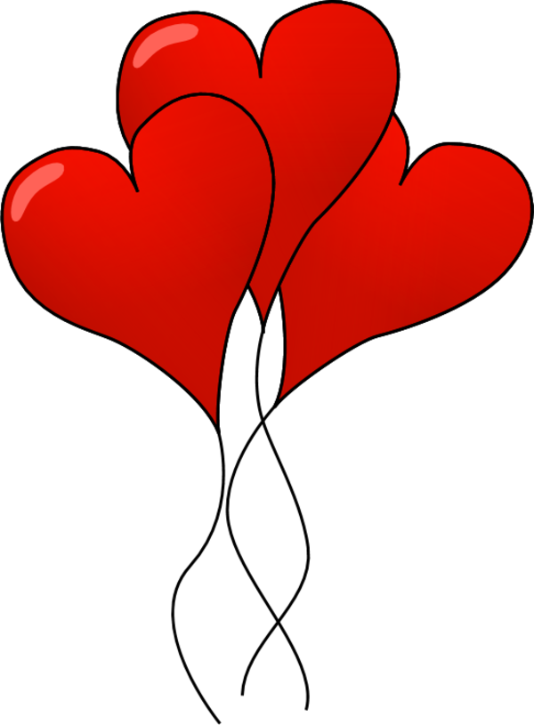 hearts as balloons - vector Clip Art