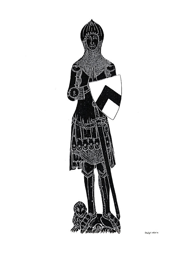 Medieval Knight Brass Rubbing by Shelagh Watkins - Medieval Knight ...