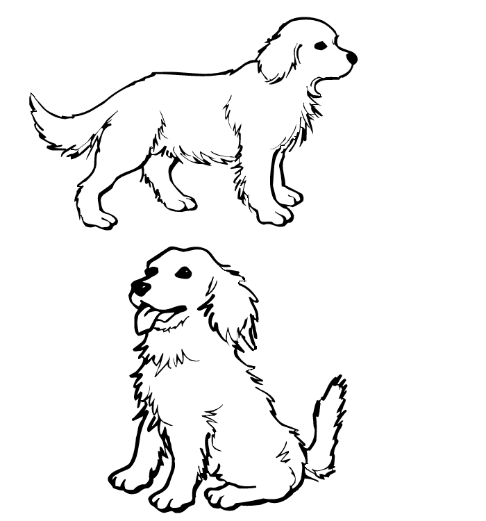 simple dog cat coloring pages - photo #16