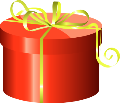 Red Cylinder Gift Box with Yellow Ribbon - Free Clip Arts Online ...