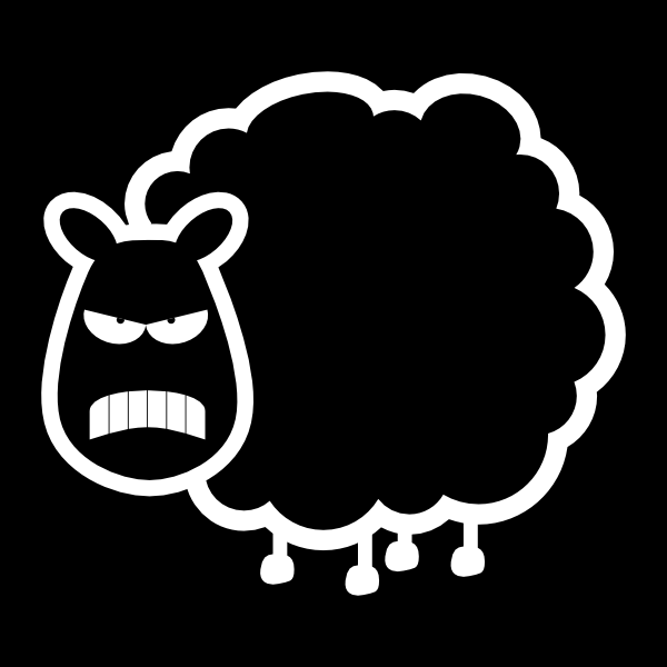 Angry Black Sheep clip art - vector clip art online, royalty free ...