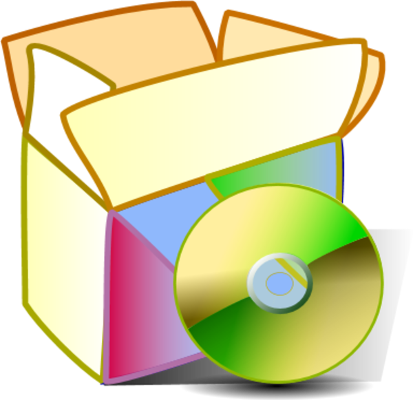 package box with CD DVD - vector Clip Art