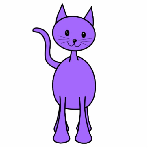 Cute Purple Cat Cartoon. Photo Cutouts | Zazzle