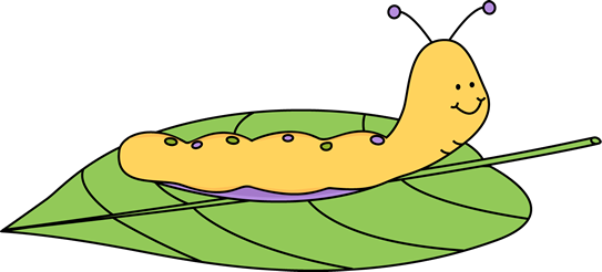 Caterpillar on a Leaf Clip Art - Caterpillar on a Leaf Image