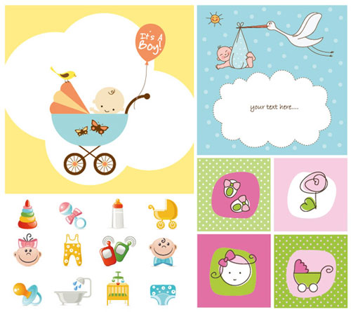 Free Vectors: Cute Baby Cliparts | Designfreebies