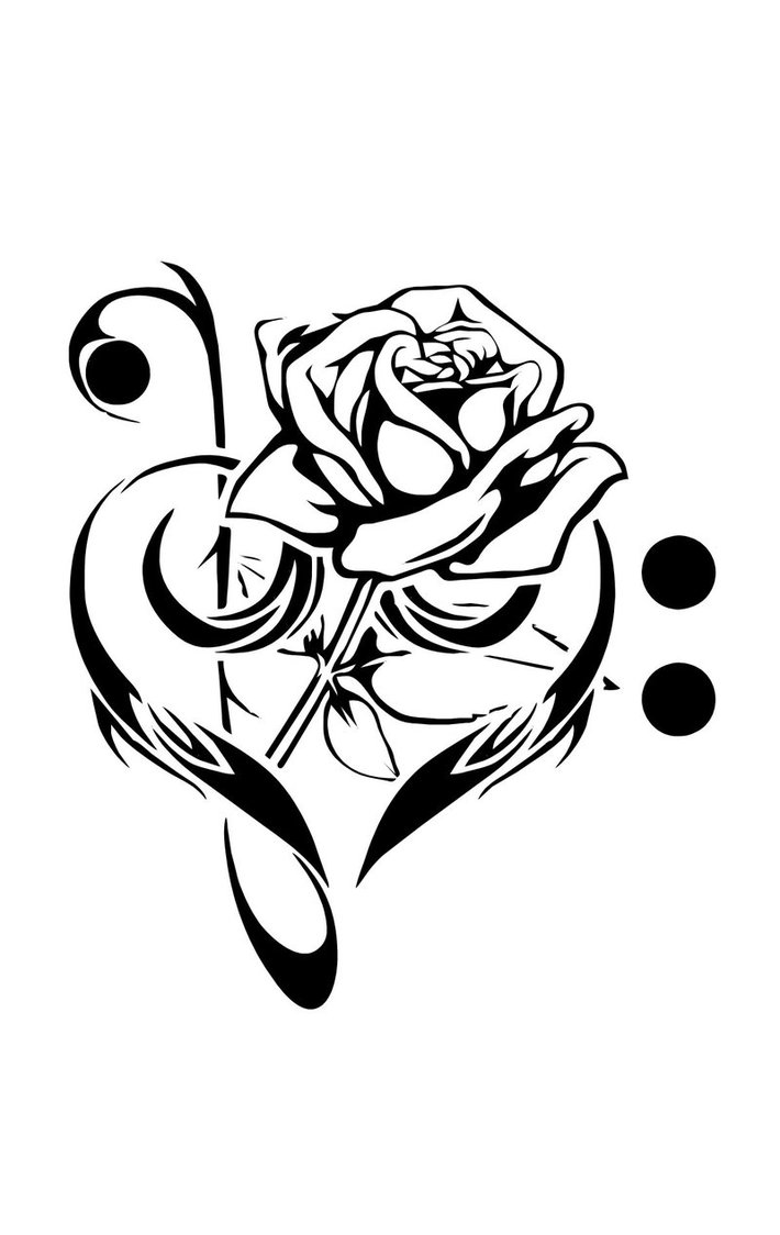 Music, Rose and Love Tattoos - ClipArt Best - ClipArt Best