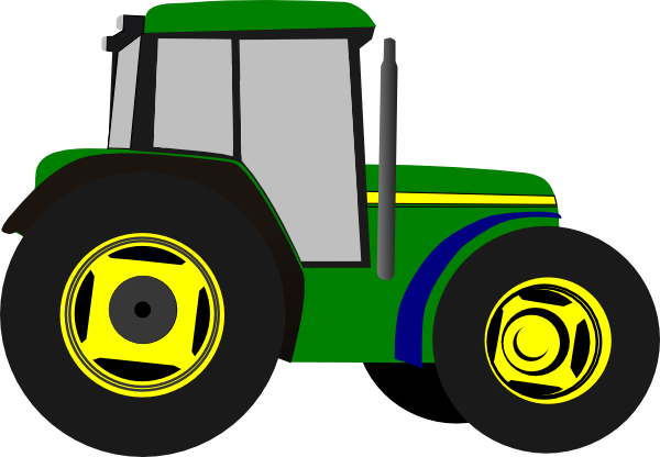 Green Tractor clip art - vector clip art online, royalty free ...