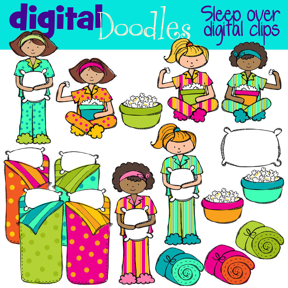 Free Clipart Sleepover Party