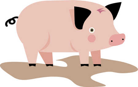 Stock Illustration - Drawing of a pig
