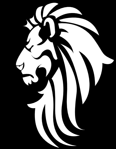 Black & White Lion Head clip art - vector clip art online, royalty ...