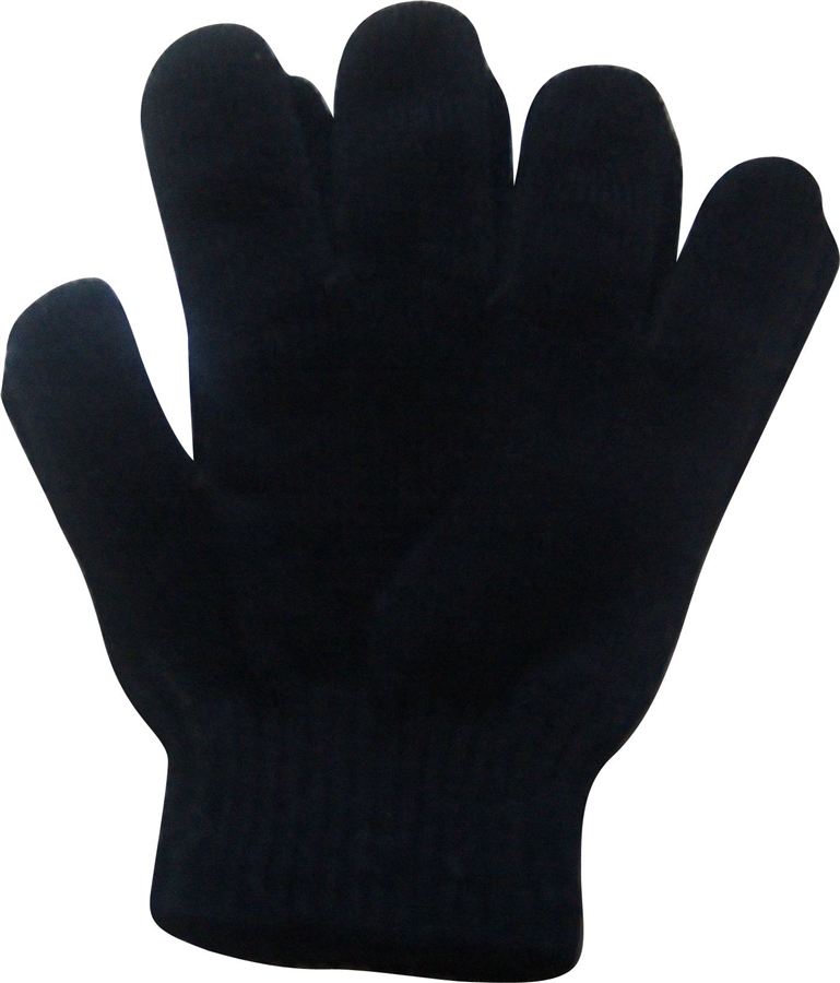 Wholesale Kids Children Magic Knit Solid Black Color Gloves