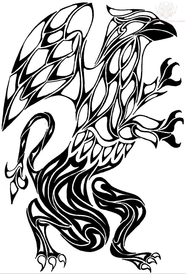 Griffin Tribal Tattoo Design