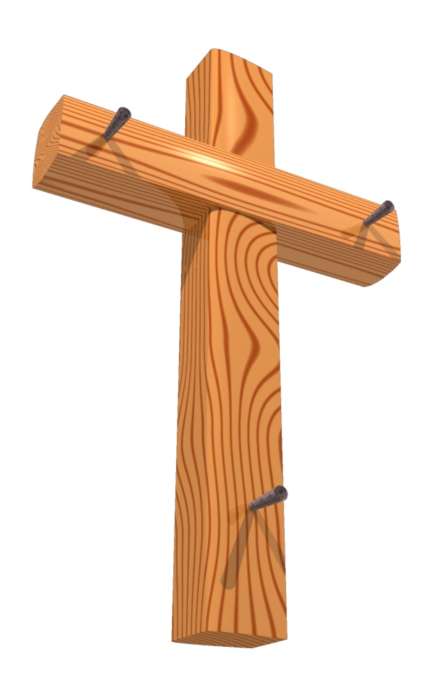 Wood Cross "2" Trendy Bible Educational Clip Art