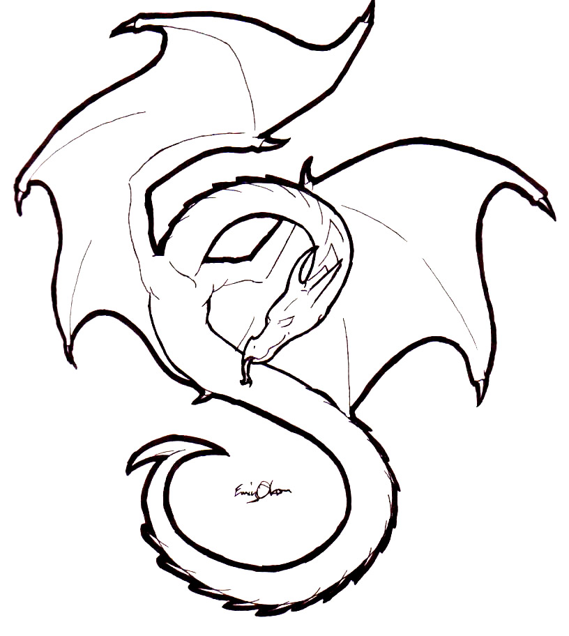 Line Art Dragon