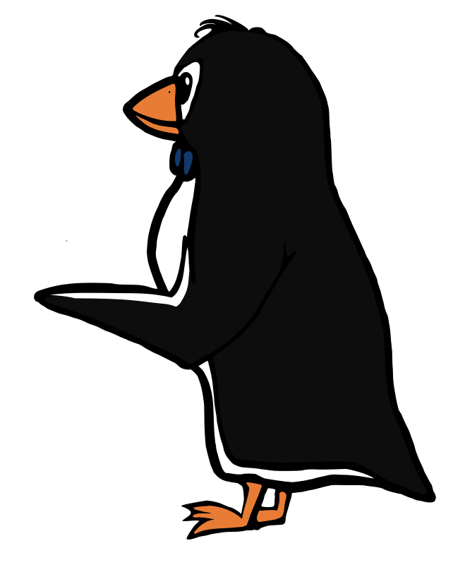 Pointing Penguin Free Vector / 4Vector