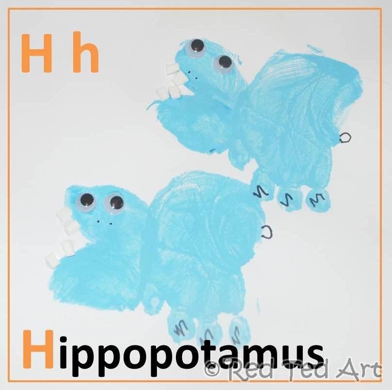Handprint Alphabet - H is for Hippopotamus - Red Ted Art's Blog ...