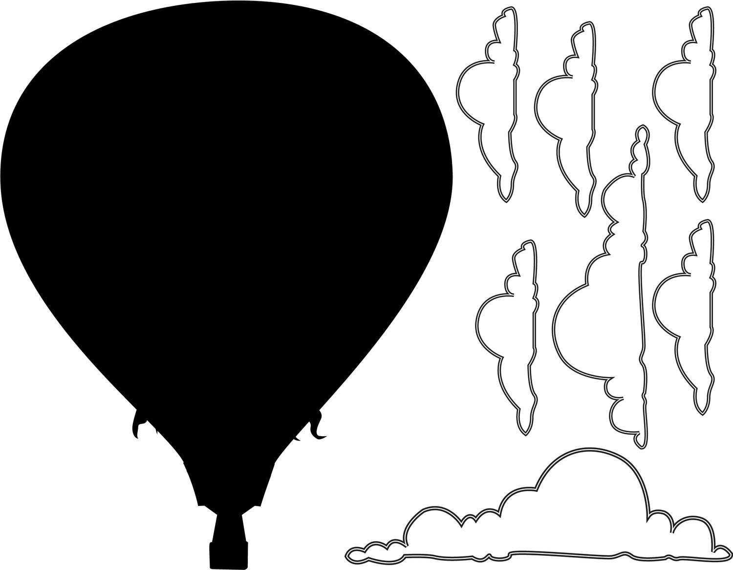 Hot Air Balloon Chalkboard Decal Set by WilsonGraphics on Etsy