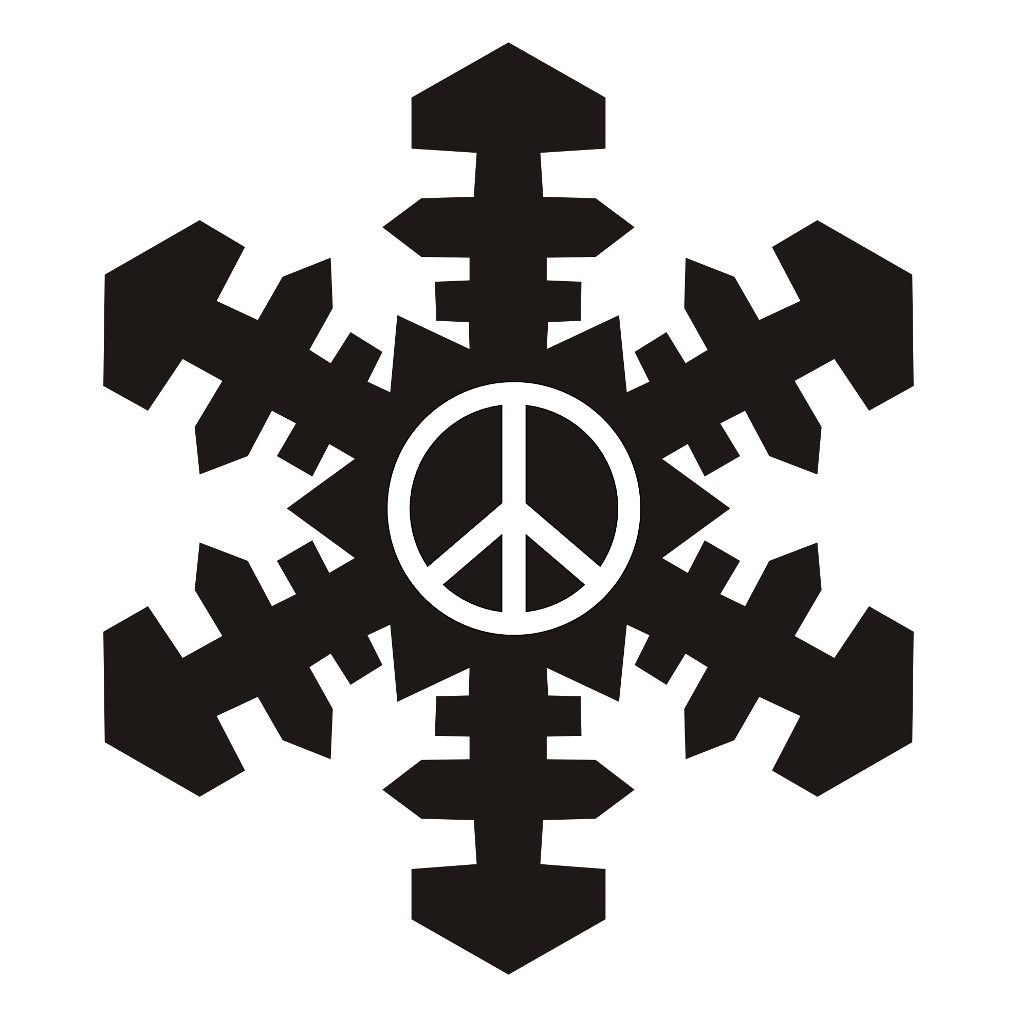 clipartist.net » Clip Art » snowflake christmas xmas holiday peace ...