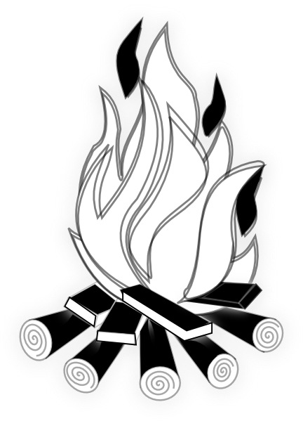 Camp Fire Black And White clip art - vector clip art online ...