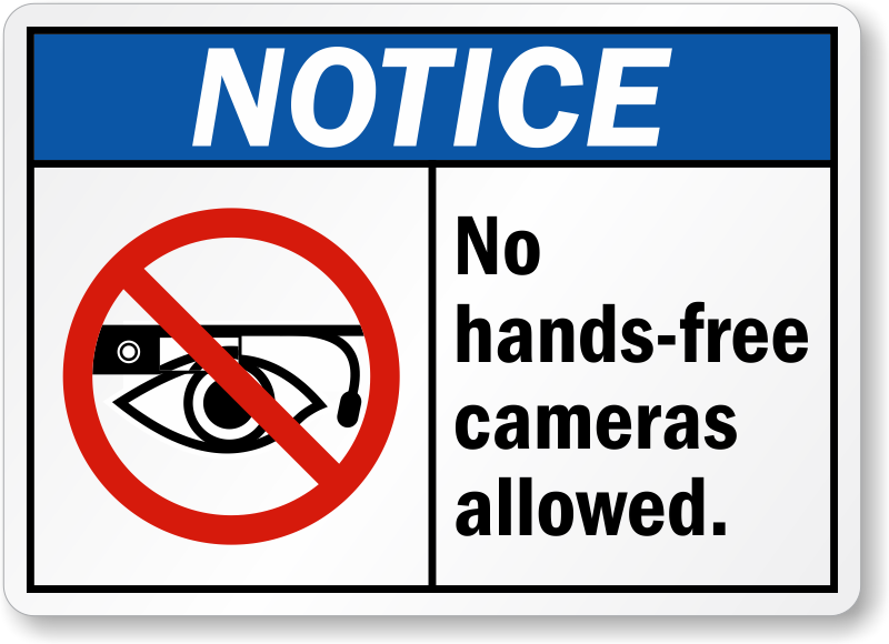 No Google Glass Signs | Google Glass Signs | Free Shipping